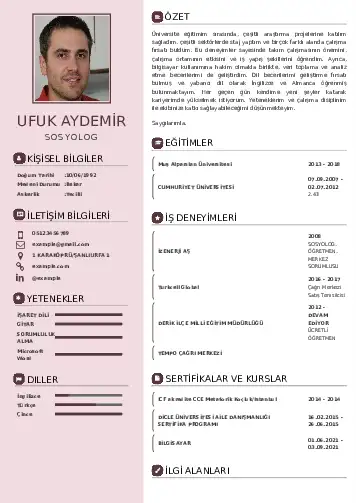 Sosyolog Cv Örnekleri cv indir
